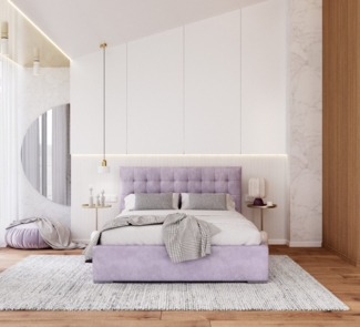 FDM Polsterbett Elegant - Stauraum & modernes Design 120x200 140x200 160x200 180x200cm (MADE IN EU - mit hochwertigem Velours Bezug, Bettrahmen, Bett, Optional mit Matratze bestellbar, Mit großem Kopfteil für Komfort - Bettkasten mit Hubrahmen), Metall...