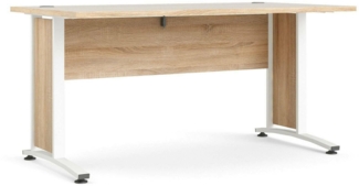 Dmora Schreibtisch Ascorbato, Mehrzweckschreibtisch, Bürotisch für PC, Eckschreibtisch, 150x80 h75 cm, Eiche und Weiß