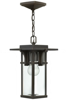 Außenleuchte, Pendellampe, ALU Glas, D 30,5 cm, Bronze