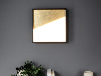 ECO Light 9360 M GO LED-Deckenleuchte VISTA eckig gold schwarz 3000K 40x40cm