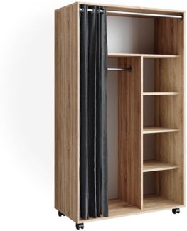 Kleiderschrank Doros Sonoma 100 x 168 cm offen, mit Rollen Vicco