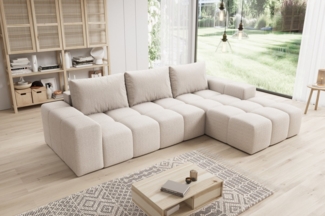 PROMETO Möbel Ecksofa Ecksofa Couch L-Form,Sofa L-Form Links/Rechts Teddy-Bouclé-Stoff Cento