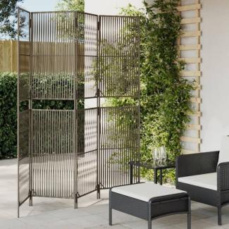 vidaXL Paravent 4-tlg. Grau Poly Rattan 365394