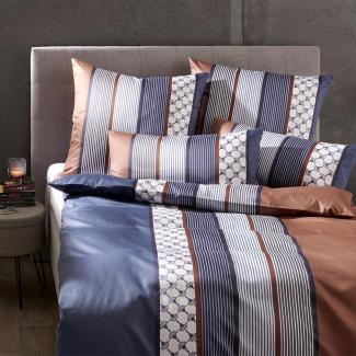 JOOP Bettwäsche Cornflower Stripe deep ocean|Kissenbezug einzeln 80x80 cm