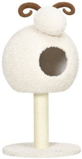 PawHut Kratzbaum Schafdesign inkl. Katzenhöhle u. Kratzstamm, waschbares Kissen, BxTxH: 40x40x80 cm