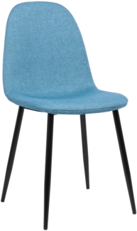 DELUKE® Esszimmerstuhl MOVI - Blau Stoff, Metall 88x44x51cm Strapazierfähiger & pflegeleichter Bezug Esszimmerstühle Stuhl Esszimmer Küchenstühle Wohnzimmerstühle