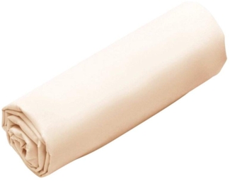 Vente-unique - Spannbettlaken - Baumwollperkal 80 Fäden/cm² - 140 x 190 cm - Steghöhe 30 cm - Beige - BELLIMI