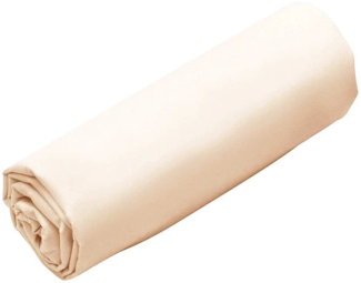 Vente-unique - Spannbettlaken - Baumwollperkal 80 Fäden/cm² - 140 x 190 cm - Steghöhe 30 cm - Beige - BELLIMI