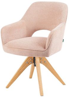 DUBI Möbel Polsterstuhl Mika-Lena, Federkern, Eiche geölt, 360° drehbar im 2er-Set