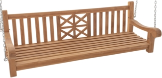 CLP Schaukelbank Farm Teakholz wetterfest mit Befestigungsmaterial,teak 180 cm