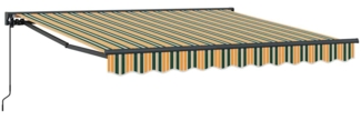 vidaXL Einziehbare Markise Grün und Gelb 350x250 cm Stoff 3330463
