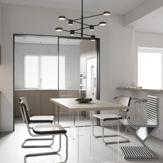 Nova Luce 9080122 NORDIK LED Pendelleuchte 8-flammig 3000K Schwarz