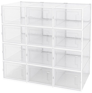 Mondeer Schuhbox Schuhregal (12 St), faltbare transparente Schuhaufbewahrung Box