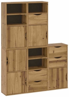 vidaXL Beistellschränke 5 Stk. ODDA 40x24x79 cm Massivholz Kiefer 3365356