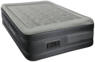 ML-DESIGN Luftbett aus Flockvelours mit elektrischer Luftpumpe, Grau, 196 x 97 x 47 cm, Wasserabweisend, Einzelbett mit Tragebeutel