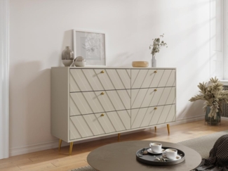 Vente-unique - Kommode mit 6 Schubladen - Beige - TEODA von Pascal Morabito