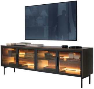 Compleo TV-Schrank mit 4 Türen, Elegant design, Glasstüren, Lowboard,Fernsehschrank