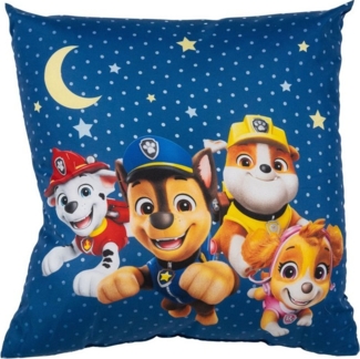 United Labels® Dekokissen Paw Patrol Kissen Mond & Sterne Plüsch Zierkissen Kopfkissen 40x40cm