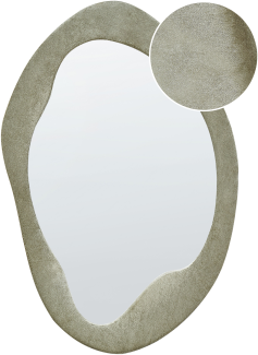 Wandspiegel LENAX 59 cm 90 cm Samtstoff Olivgrün