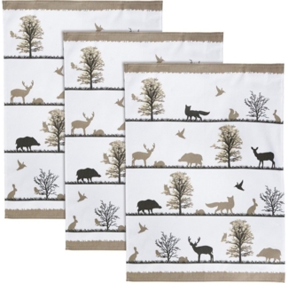 Erwin Müller Geschirrtuch Geschirrtuch 3er-Pack, Baumwolle Motiv