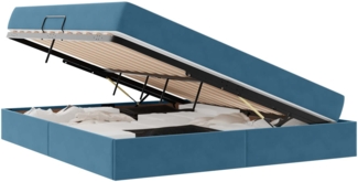 vidaXL Aufbewahrungsbett mit Matratze Dunkelblau 180x200 cm Samt 3399740