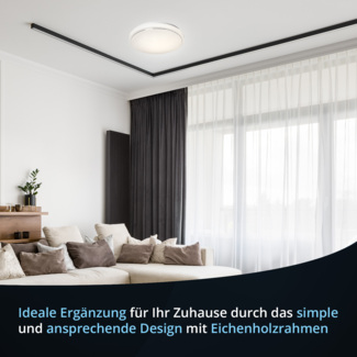 KHG LED-Deckenleuchte, mit Fernbedienung, dimmbar, aus Metall/Kunststoff, Farbtemperatur 3.000-5.000 K, 1.600 lm Lichtleistung, 24 W Gesamtleistung, ideal für Wohn-, Schlaf-, Esszimmer und Büro