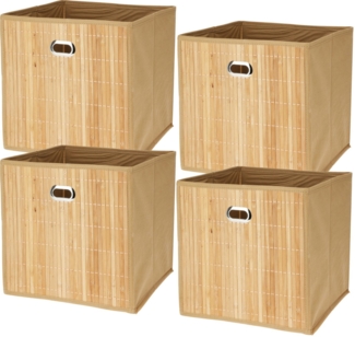 Koopman Aufbewahrungsbox Braun (4 St), 4er Set, Schrankbox, 31 x 31 x 31 cm, Organizer, Aufbewahrungsbox