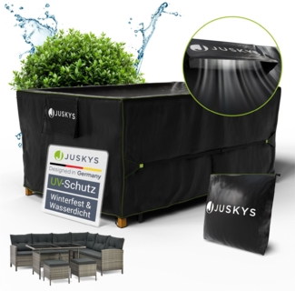 Juskys Gartenmöbel Abdeckplane CoverSafe Pro 180 x 120 x 75 cm - winterfest & wasserdicht - Schutzhülle für Gartentisch, UV-Schutz, Abdeckhaube Gartentisch