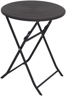 Balkontisch Bistrotisch Klapptisch Gartentisch grau Holzoptik 60 cm Ø klappbar