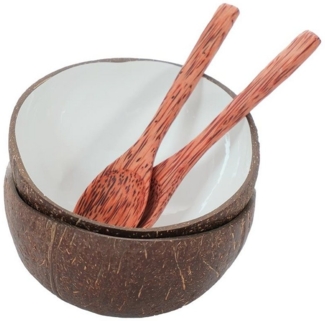 BOURGH Schale BONTANG Kokosnusschalen 2er Set + 2 Kokosnussöffel, Kokosnuss, (Set)