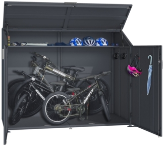 osoltus Gerätehaus Fahrradgarage Fahrradbox Anthrazit 200 x 100 x 150 cm