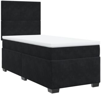 vidaXL Boxspringbett mit Matratze Schwarz 80x200 cm Samt 3290758