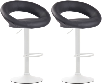 CLP 2er Set Barhocker Olinda Kunstleder höhenverstellbar und drehbar,grau weiß