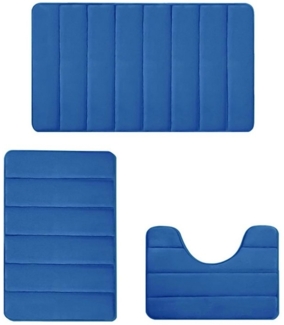 OKWISH Badematte 3er Badematten Set Badvorleger Duschvorleger Duschmatte Badteppich, PVC-Rückseite, Rutschfest, Weich, Maschinenwaschbar, Polyester, 40x60+40x50U+50x80CM, Badezimmern Waschtischen Schlafzimmern Wohnzimmern Fluren Waschküchen