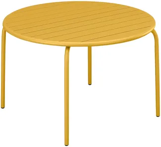 Vente-unique - MIRMANDE Gartenessgruppe Metall Gelb - B 130 cm x H 74 cm x L 130 cm