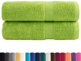 vidaXL Premium-Duschtücher SOLUND 2 Stk. Apfelgrün 70x140 cm 600 g/m² 137500