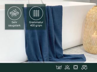 ZOLLNER Duschtücher, Walkfrottier (3-St), 70 x 140 cm, 100% Baumwolle, vom Hotelwäschespezialisten