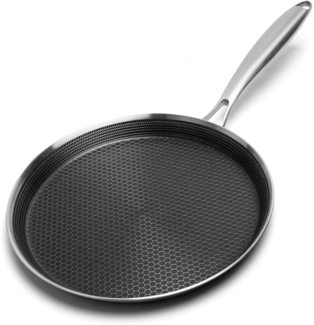 Crepe Pfanne 26 cm Edelstahl Antihaft Induktion Omlettpfanne Silber