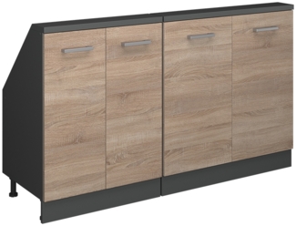 Küchenschrank für Dachschrägen R-Line Sonoma 140 cm 2er Set Vicco