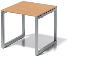 BISLEY Cito Schreibtisch, 740 mm höhenfixes O-Gestell, Metall, Bc355 Dekor Buche, Gestell Silber, 80 x 80 x 85 cm