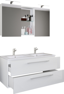 VCM Badmöbel Waschtisch Budasi 917547 Weiß H. 127 x B. 112 x T. 46 cm