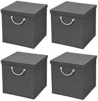 StickandShine Faltbox 4 Stück 30 x 30 x 30 cm Aufbewahrungsbox Stoffboxen Faltbox