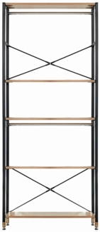 Regal mit 5 Böden und 2 Kleiderstangen 85 x 210 x 30 cm