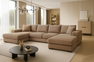 Ecksofa VERONA 328x182 cm mit Schlaffunktion, Bonellfederkern und Bettkasten