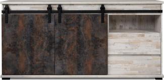 Finori 'Sevilla' Sideboard, Holzwerkstoff, Aratinga Kiefer Nb. / Na Pali Nb., 87 x 40 x 180 cm