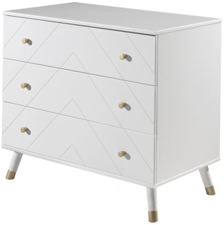 Kommode Kamillah 100x57x89 Schubladenkommode MDF Satin Weiß