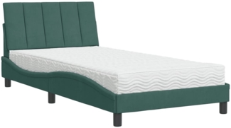 vidaXL Bett mit Matratze "Hanko" Dunkelgrün 100x200 cm Samt 3208583