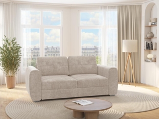 Vente-unique - Schlafsofa mit Matratze 4-Sitzer - Stoff - Beige - Liegefläche 160 cm - Matratze 22 cm - BOLIPO