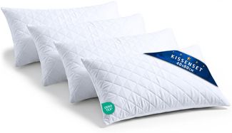 Amazinggirl Kopfkissen 40x80 cm - Kissen Allergiker Schlafkissen Polster Pillow Made in EU und Pillows for Sleeping 80x40 Bett Kissens für Schlafen Oeko-Tex Weiß - 4 Stück