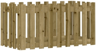 vidaXL Hochbeet Lattenzaun-Design 100x50x50 cm Kiefernholz Imprägniert 832481